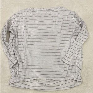 lululemon athletica White and black Striped Long Sleeve Top